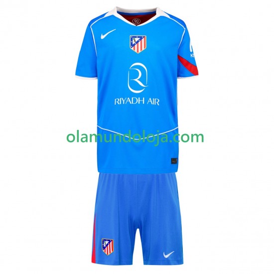 Camisola Atlético Madrid Criança Equipamento Terceiro 2025-2026 Manga Curta